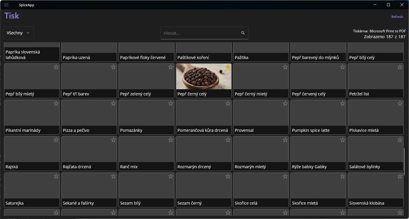 Screenshot of SpiceApp